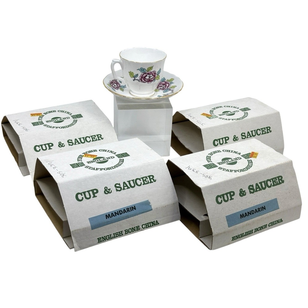 Royal Stafford Mandarin Cups And Saucers 4 Set